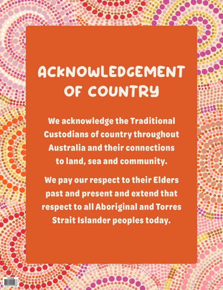 Acknowledgement of Country Rainbow Dreaming Educational Art Supplies